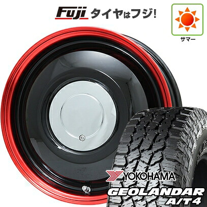 【新品 軽自動車】タフト ソリオ 夏タイヤ ホイール4本セット 165/65R15 ヨコハマ ジオランダー A/T4 G018 RBL WORK ワーク レッドスレッド フジオリジナルカラー 4.5J 15インチ(送料無料)