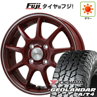 【新品 軽自動車】ハスラー デリカミニ(4WD) 夏タイヤ ホイール4本セット 165/60R15 ヨコハマ ジオランダー A/T4 G018 RBL レアマイスター LMスポーツ LM-QR レッド/ラインポリッシュ 5J 15インチ(送料無料)