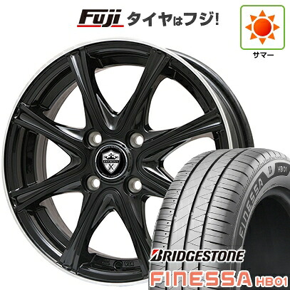 【新品 軽自動車】N-BOX タント スペーシア 夏タイヤ ホイール4本セット 165/55R15 ブリヂストン フィネッサ HB01 エルベ エステローザ MZV ブラックリムポリッシュ 4.5J 15インチ(送料無料)