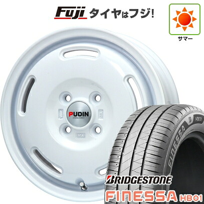 【新品 軽自動車】N-BOX タント スペーシア 夏タイヤ ホイール4本セット 165/55R15 ブリヂストン フィネッサ HB01 プレミックス プディン(ホワイト) 4.5J 15インチ(送料無料)