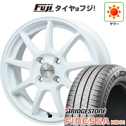 【新品 軽自動車】N-BOX タント スペーシア 夏タイヤ ホイール4本セット 165/55R15 ブリヂストン フィネッサ HB01 レアマイスター LMスポーツ LM-QR ホワイト 5J 15インチ(送料無料)