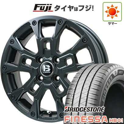 【新品 軽自動車】N-BOX タント スペーシア 夏タイヤ ホイール4本セット 165/55R15 ブリヂストン フィネッサ HB01 ビッグウエイ B-LUGNAS BRD(マットブラック) 4.5J 15インチ(送料無料)