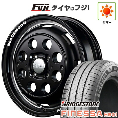 【新品 軽自動車】N-BOX タント スペーシア 夏タイヤ ホイール4本セット 165/55R15 ブリヂストン フィネッサ HB01 MID WHEELS ガルシア シスコ ブラックムーンエディション 4.5J 15インチ(送料無料)