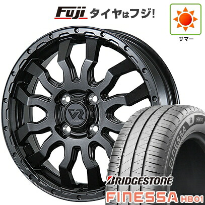 【新品 軽自動車】N-BOX タント スペーシア 夏タイヤ ホイール4本セット 165/55R15 ブリヂストン フィネッサ HB01 トピー ヴァブロ RR-01 4.5J 15インチ(送料無料)