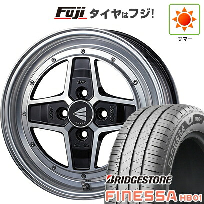 【新品 軽自動車】N-BOX タント スペーシア 夏タイヤ ホイール4本セット 165/55R15 ブリヂストン フィネッサ HB01 ENKEI エンケイ Neo Classic アパッチ2 5J 15インチ(送料無料)