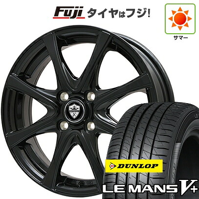 【新品】フィット 夏タイヤ ホイール4本セット 185/60R15 ダンロップ ルマン V+(ファイブプラス) エルベ エステローザ FSV グロスブラック 6J 15インチ(送料無料)｜フジ スペシャルセレクション