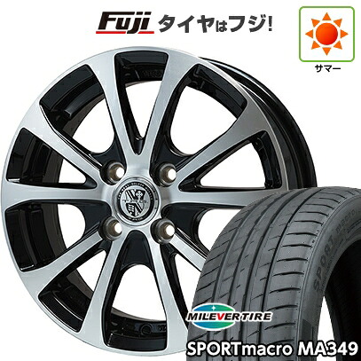 【新品国産車用4穴100】 夏タイヤ ホイール4本セット 195/45R16 ミレバー スポーツマクロ MA349（限定） ビッグウエイ TRG-バーン XPII 6J 16インチ(送料無料)