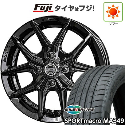 【新品国産車用4穴100】 夏タイヤ ホイール4本セット 195/45R16 ミレバー スポーツマクロ MA349（限定） 共豊 スマック IG-TEC 6J 16インチ(送料無料)