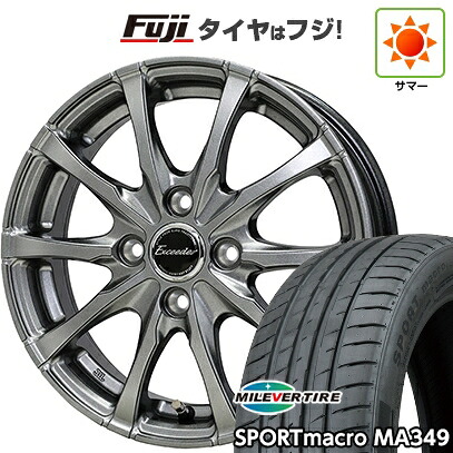 【新品国産車用4穴100】 夏タイヤ ホイール4本セット 195/45R16 ミレバー スポーツマクロ MA349（限定） ホットスタッフ エクシーダー E08 6J 16インチ(送料無料)