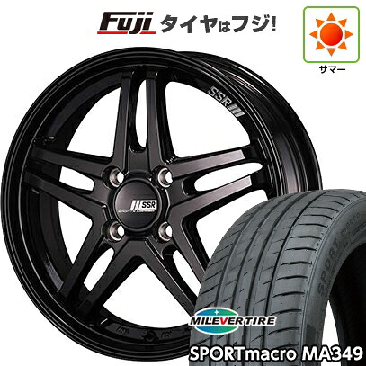 【新品国産車用4穴100】 夏タイヤ ホイール4本セット 195/50R16 ミレバー スポーツマクロ MA349（限定） SSR GT GTV06 6J 16インチ(送料無料)
