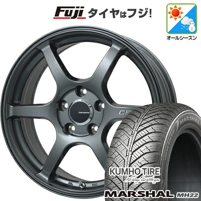 【新品国産車用4穴100】 オールシーズンタイヤ ホイール4本セット 205/45R17 88 W XL クムホ マーシャル MH22 オールシーズン(限定) レアマイスター CS-V6(ガンメタ) 7J 17インチ(送料無料)