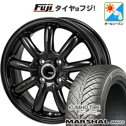 【新品国産車用4穴100】 オールシーズンタイヤ ホイール4本セット 165/70R14 クムホ マーシャル MH22 オールシーズン(限定) モンツァ ZACK JP-209 5.5J 14インチ(送料無料)