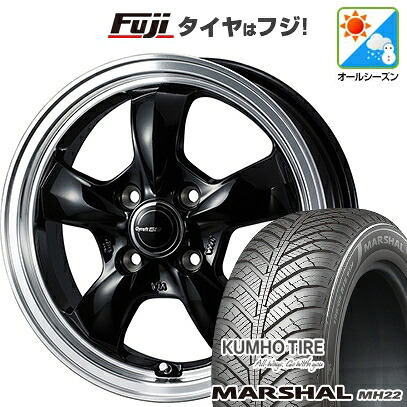 【新品国産車用4穴100】 オールシーズンタイヤ ホイール4本セット 185/65R15 クムホ マーシャル MH22 オールシーズン(限定) WEDS ウェッズ グラフト 5S 5.5J 15インチ(送料無料)