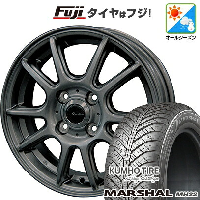 【新品国産車用4穴100】 オールシーズンタイヤ ホイール4本セット 185/65R15 クムホ マーシャル MH22 オールシーズン(限定) テクノピア カリテス S416 5.5J 15インチ(送料無料)｜フジ スペシャルセレクション