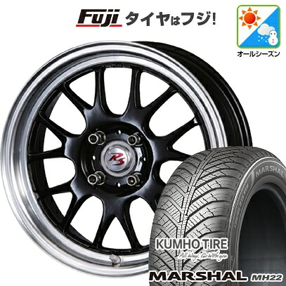 【新品国産車用4穴100】 オールシーズンタイヤ ホイール4本セット 185/65R15 クムホ マーシャル MH22 オールシーズン(限定) クリムソン RS ST AIRモノブロック 5.5J 15インチ(送料無料)