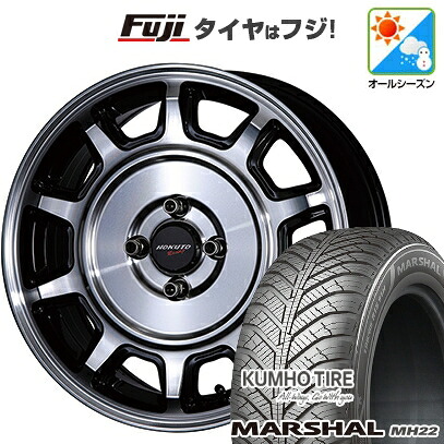 【新品国産車用4穴100】 オールシーズンタイヤ ホイール4本セット 185/65R15 クムホ マーシャル MH22 オールシーズン(限定) クリムソン ホクトレーシング 零式S 6J 15インチ(送料無料)｜フジ スペシャルセレクション