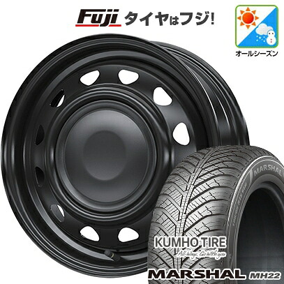 【新品 軽自動車】ソリオ ハスラー オールシーズンタイヤ ホイール4本セット 165/70R14 クムホ マーシャル MH22 オールシーズン(限定) WEDS ウェッズ スチールホイル ネオキャロ 4.5J 14インチ(送料無料)｜フジ スペシャルセレクション