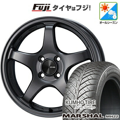 【新品国産車用4穴100】 オールシーズンタイヤ ホイール4本セット 185/65R15 クムホ マーシャル MH22 オールシーズン(限定) ENKEI エンケイ PerformanceLine PF05 6J 15インチ(送料無料)