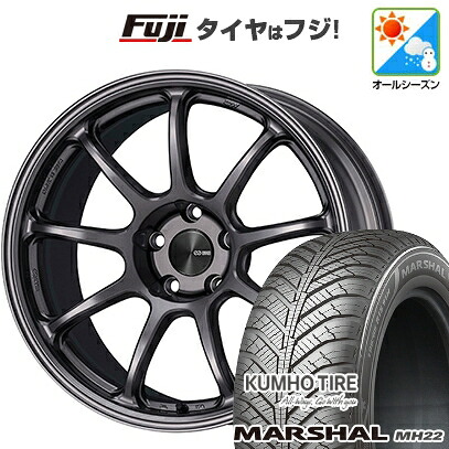 【新品国産車用4穴100】 オールシーズンタイヤ ホイール4本セット 205/45R17 88 W XL クムホ マーシャル MH22 オールシーズン(限定) ENKEI エンケイ PerformanceLine PF09 7J 17インチ(送料無料)