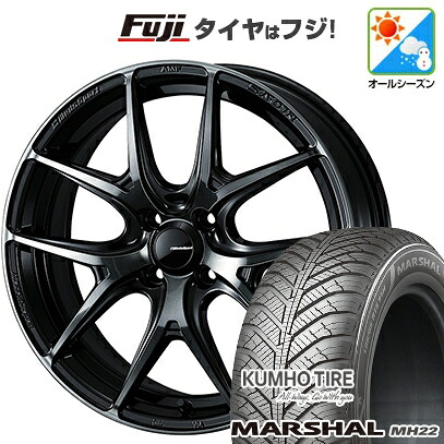 【新品国産車用4穴100】 オールシーズンタイヤ ホイール4本セット 205/45R17 88 W XL クムホ マーシャル MH22 オールシーズン(限定) WEDS ウェッズスポーツ SA-01R 6.5J 17インチ(送料無料)
