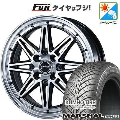 【新品 軽自動車】ソリオ ハスラー オールシーズンタイヤ ホイール4本セット 165/70R14 クムホ マーシャル MH22 オールシーズン(限定) ブレスト ビートステージ ES-C 4.5J 14インチ(送料無料)｜フジ スペシャルセレクション