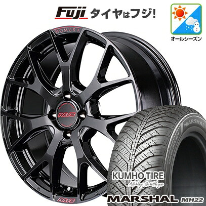 【新品国産車用4穴100】 オールシーズンタイヤ ホイール4本セット 205/45R17 88 W XL クムホ マーシャル MH22 オールシーズン(限定) RAYS レイズ ホムラ 2X7FT SPEC-M 7J 17インチ(送料無料)