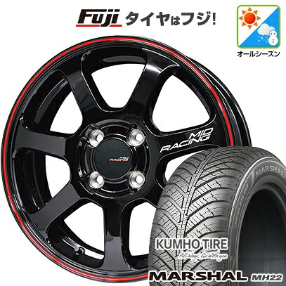 【新品】オーラ オールシーズンタイヤ ホイール4本セット 205/50R17 93 W XL クムホ マーシャル MH22 オールシーズン(限定) MID WHEELS MID RACING R07 7J 17インチ(送料無料)|フジ スペシャルセレクション