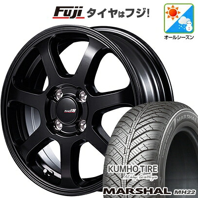 【新品 軽自動車】ハスラー デリカミニ(4WD) オールシーズンタイヤ ホイール4本セット 165/60R15 クムホ マーシャル MH22 オールシーズン(限定) MID WHEELS MID RACING R07 タイプS 5J 15インチ(送料無料)