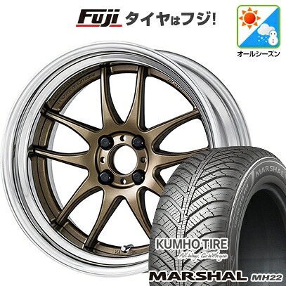 【新品国産車用4穴100】 オールシーズンタイヤ ホイール4本セット 205/45R17 88 W XL クムホ マーシャル MH22 オールシーズン(限定) WORK ワーク エモーション CR 2P 7J 17インチ(送料無料)