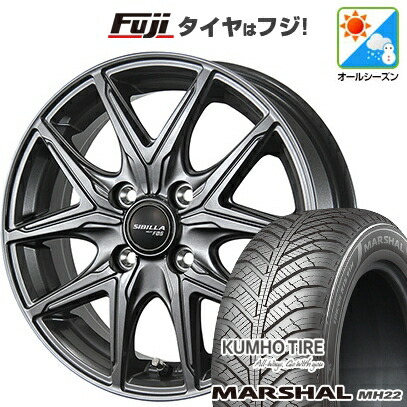 【新品 軽自動車】ハスラー オールシーズンタイヤ ホイール4本セット 165/65R14 クムホ マーシャル MH22 オールシーズン(限定) トピー シビラ NEXT F05【限定】 4.5J 14インチ(送料無料)