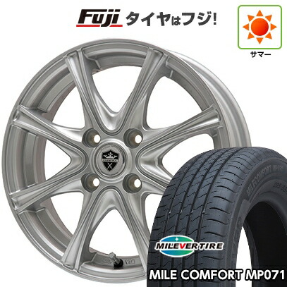 【新品国産車用4穴100】 夏タイヤ ホイール4本セット 185/55R16 ミレバー ミレコンフォート MP071(限定) エルベ エステローザ MZV シルバー 6J 16インチ(送料無料)｜フジ スペシャルセレクション