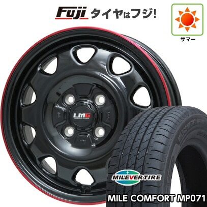【新品 軽自動車】ハスラー デリカミニ(4WD) 夏タイヤ ホイール4本セット 165/60R15 ミレバー ミレコンフォート MP071(限定) レアマイスター LMG OFF-STYLE(グロスブラック/レッドリム) 4.5J 15インチ(送料無料)