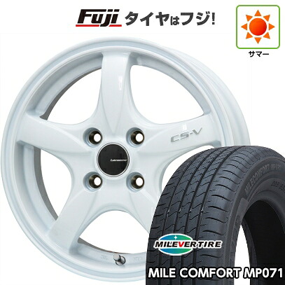 【新品 軽自動車】N-BOX タント スペーシア 夏タイヤ ホイール4本セット 155/65R14 ミレバー ミレコンフォート MP071(限定) レアマイスター CS-V(ホワイト) 4.5J 14インチ(送料無料)