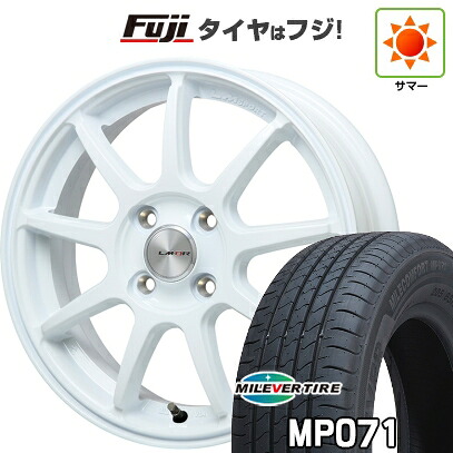 【新品国産車用4穴100】 夏タイヤ ホイール4本セット 185/60R15 ミレバー ミレコンフォート MP071(限定) レアマイスター LMスポーツ LM-QR ホワイト 6J 15インチ(送料無料)｜フジ スペシャルセレクション