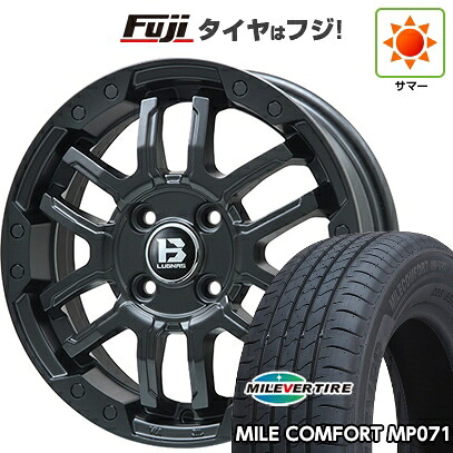 【新品 軽自動車】N-BOX タント スペーシア 夏タイヤ ホイール4本セット 155/65R14 ミレバー ミレコンフォート MP071(限定) ビッグウエイ B-LUGNAS FRD(マットブラック) 4.5J 14インチ(送料無料)
