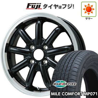 【新品 軽自動車】ハスラー デリカミニ(4WD) 夏タイヤ ホイール4本セット 165/60R15 ミレバー ミレコンフォート MP071(限定) ブランドルライン ストレンジャーKST-9改 ブラック/リムポリッシュ 4.5J 15インチ(送料無料)