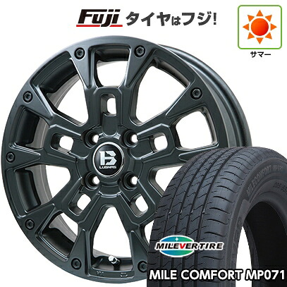 【新品 軽自動車】ハスラー デリカミニ(4WD) 夏タイヤ ホイール4本セット 165/60R15 ミレバー ミレコンフォート MP071(限定) ビッグウエイ B-LUGNAS BRD(マットブラック) 4.5J 15インチ(送料無料)｜フジ スペシャルセレクション