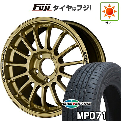 【新品国産車用4穴100】 夏タイヤ ホイール4本セット 185/60R15 ミレバー ミレコンフォート MP071(限定) ヨコハマ アドバンレーシング RC-4 6J 15インチ(送料無料)