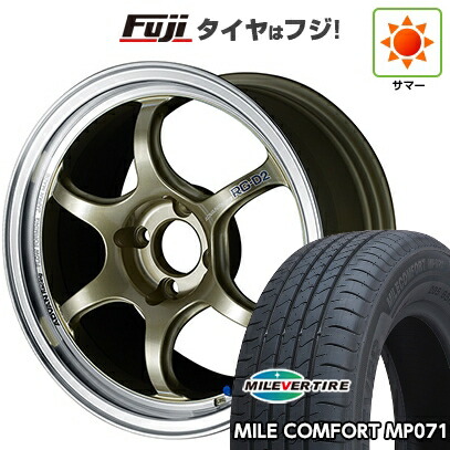 【新品国産車用4穴100】 夏タイヤ ホイール4本セット 185/55R16 ミレバー ミレコンフォート MP071(限定) ヨコハマ アドバンレーシング RG-D2 5.5J 16インチ(送料無料)
