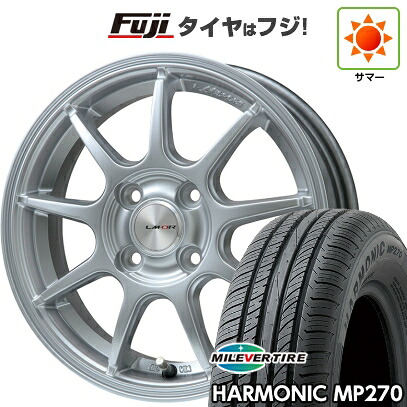 【新品国産車用4穴100】 夏タイヤ ホイール4本セット 195/65R15 ミレバー ハーモニック MP270(限定) レアマイスター LMスポーツ LM-QR ハイパーシルバー 6J 15インチ(送料無料)