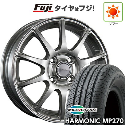 【新品国産車用4穴100】 夏タイヤ ホイール4本セット 185/55R15 ミレバー ハーモニック MP270(限定) ブリヂストン エコフォルム SE-23 6J 15インチ(送料無料)|フジ スペシャルセレクション