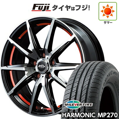 【新品国産車用4穴100】 夏タイヤ ホイール4本セット 195/55R16 ミレバー ハーモニック MP270(限定) MID WHEELS RX-02 6J 16インチ(送料無料)