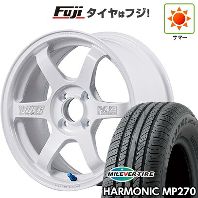 【新品国産車用4穴100】 夏タイヤ ホイール4本セット 185/55R15 ミレバー ハーモニック MP270(限定) RAYS レイズ ボルクレーシング TE37 ソニック 30th マシニングVer 6J 15インチ(送料無料)|フジ スペシャルセレクション