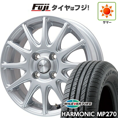 【新品国産車用4穴100】 夏タイヤ ホイール4本セット 185/55R15 ミレバー ハーモニック MP270(限定) ビッグウエイ BWスポーツ S-120 メタルシルバー 5.5J 15インチ(送料無料)