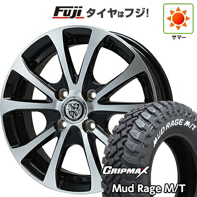 【新品】プロボックス/サクシード(リフトアップ) 夏タイヤ ホイール4本セット 185R14C 102/100Q グリップマックス マッドレイジM/T RWL(限定) ビッグウエイ TRG-バーン XPII 5J 14インチ(送料無料)｜フジ スペシャルセレクション