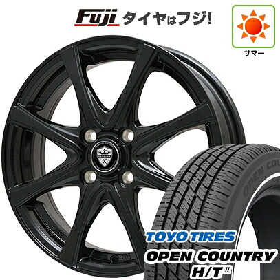 【新品 軽自動車】タフト ソリオ 夏タイヤ ホイール4本セット 165/65R15 トーヨー オープンカントリー H/TII ホワイトリボン エルベ エステローザ FSV グロスブラック 4.5J 15インチ(送料無料)