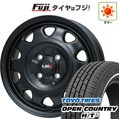 【新品 軽自動車】タフト ソリオ 夏タイヤ ホイール4本セット 165/65R15 トーヨー オープンカントリー H/TII ホワイトリボン レアマイスター LMG OFF-STYLE(マットブラック) 4.5J 15インチ(送料無料)
