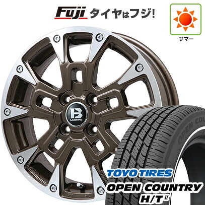 【新品 軽自動車】タフト ソリオ 夏タイヤ ホイール4本セット 165/65R15 トーヨー オープンカントリー H/TII ホワイトリボン ビッグウエイ B-LUGNAS BRD(ブロンズポリッシュ) 4.5J 15インチ(送料無料)