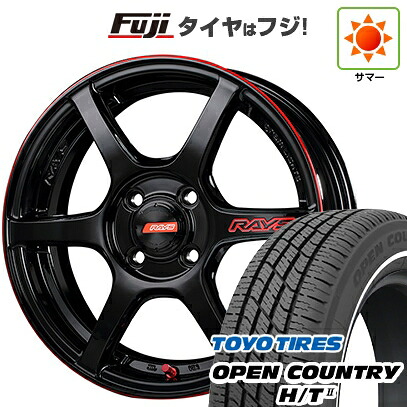 【新品 軽自動車】タフト ソリオ 夏タイヤ ホイール4本セット 165/65R15 トーヨー オープンカントリー H/TII ホワイトリボン RAYS レイズ グラムライツ 57C6 TIME ATTACK EDITION 5J 15インチ(送料無料)
