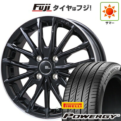 【新品】フィット 夏タイヤ ホイール4本セット 185/60R15 ピレリ パワジー ブランドルライン DF-10M グロスブラック/リムポリッシュ 6J 15インチ(送料無料)
